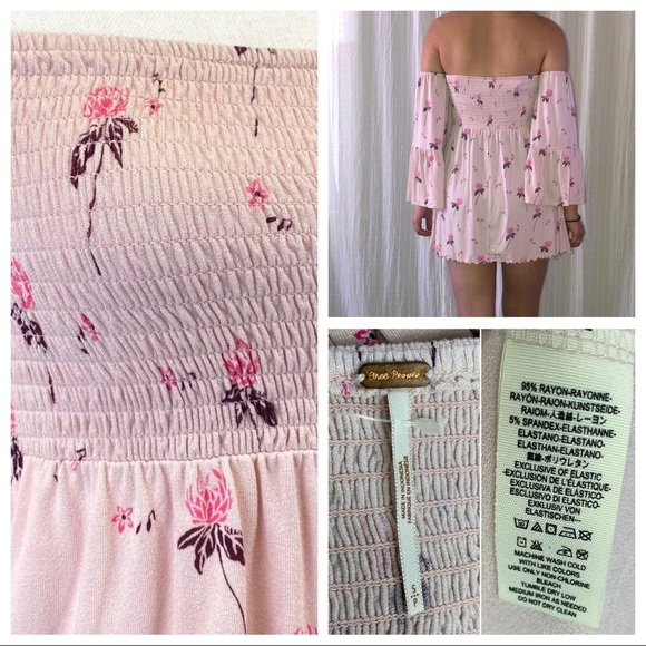 FREE PEOPLE BOHO FLOWY TUNIC TOP FLORAL BLOUSE A2C - Picture 12 of 16